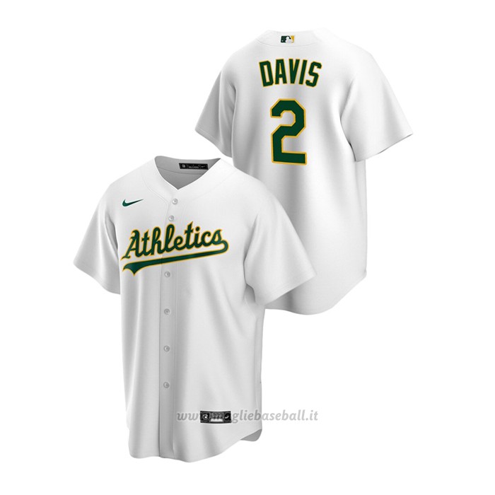 Maglia Baseball Uomo Oakland Athletics Khris Davis Replica Primera Bianco